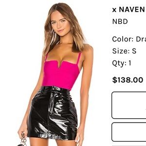 *never worn* NBD bodysuit hot pink size S